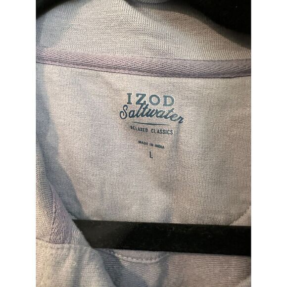 Izod Saltwater 3/4 Pullover Henley Lavender Terry Size Large Men's - Picture 6 of 6